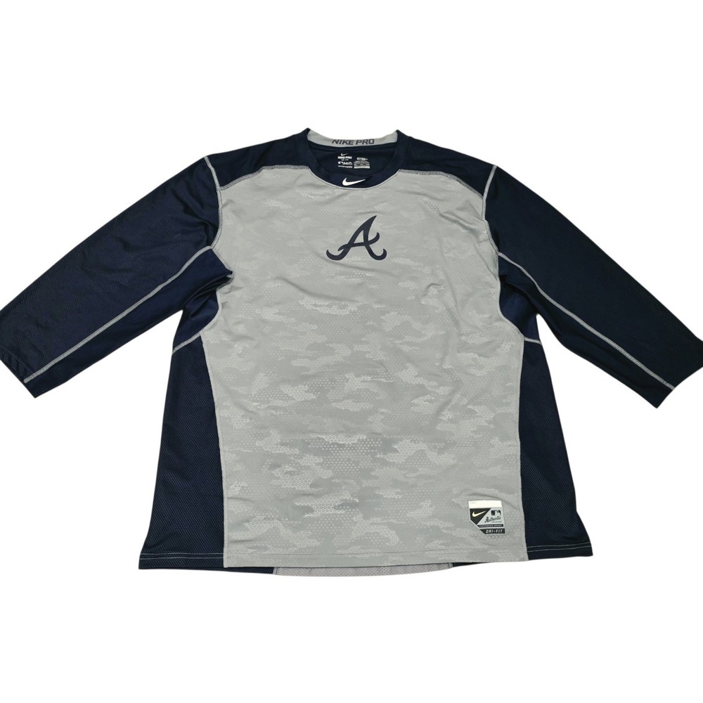Nike Pro Atlanta Braves MLB Authentic Collection Dri-FIT Shirt Men's XXL Fitted